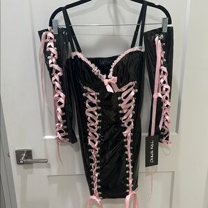 Dolls Kill Widow OBSESSIVE DESIRE BODYCON DRESS AND GLOVES SET